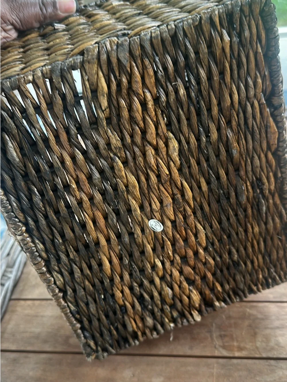 Natural Woven Hyacinth 4 Compartment Storage Organizer